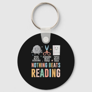 Nothing Beats Reading Rock Paper Scissors Funny Bo Key Ring