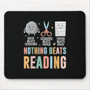 Nothing Beats Reading Rock Paper Scissors Funny Bo Mouse Mat