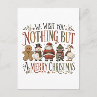 Nothing But a Merry Christmas Invitation Postcard