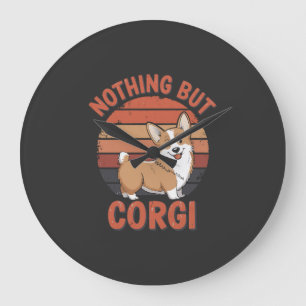 Nothing But Corgi Large Clock
