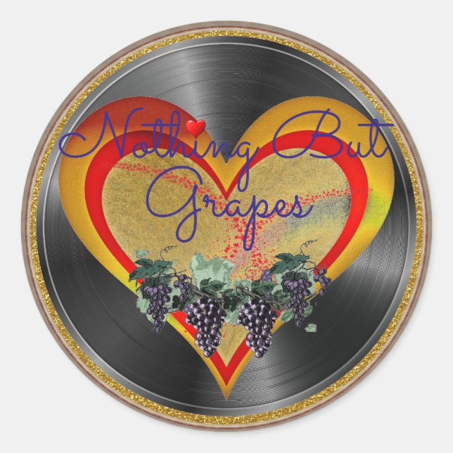 Nothing But Grapes Heart Sticker (Front)