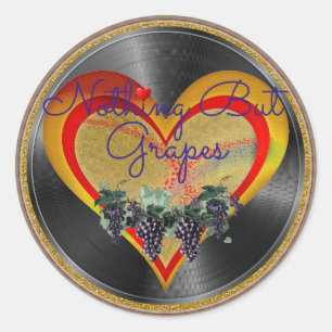 Nothing But Grapes Heart Sticker
