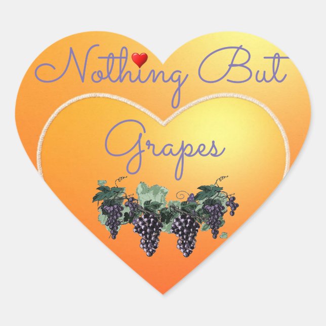 Nothing But Grapes Heart Sticker (Front)