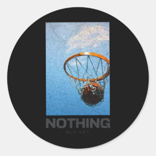 Nothing But Net Basketball Minimalist Hoop Sky Des Classic Round Sticker