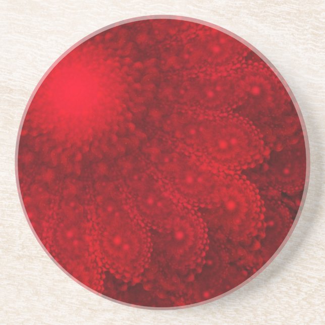 Nothing But Red Floral Coaster (Front)