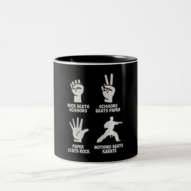 Nothing Can Beats Karate Custom Gift Two-Tone Coffee Mug (Center)