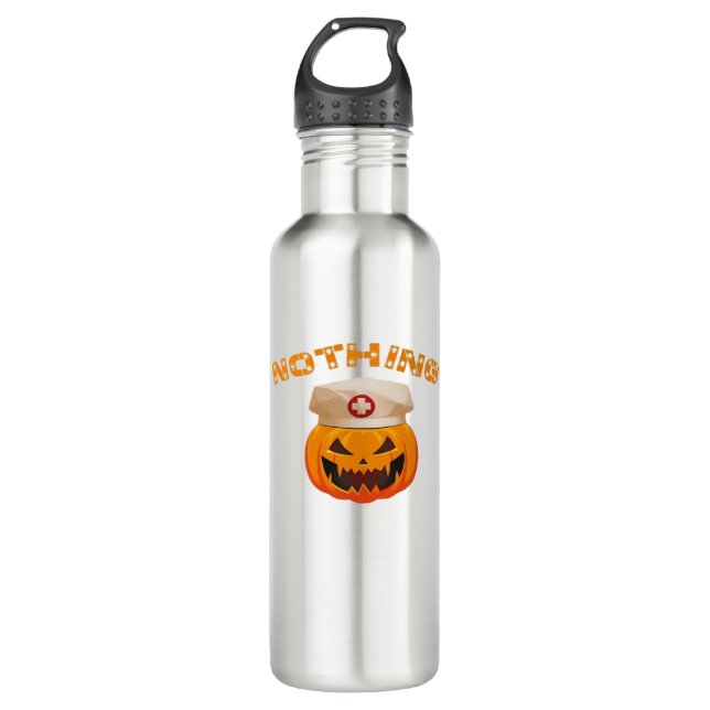 Nothing Can Scare A Nurse, Halloween Spooky Pumpki 710 Ml Water Bottle (Front)
