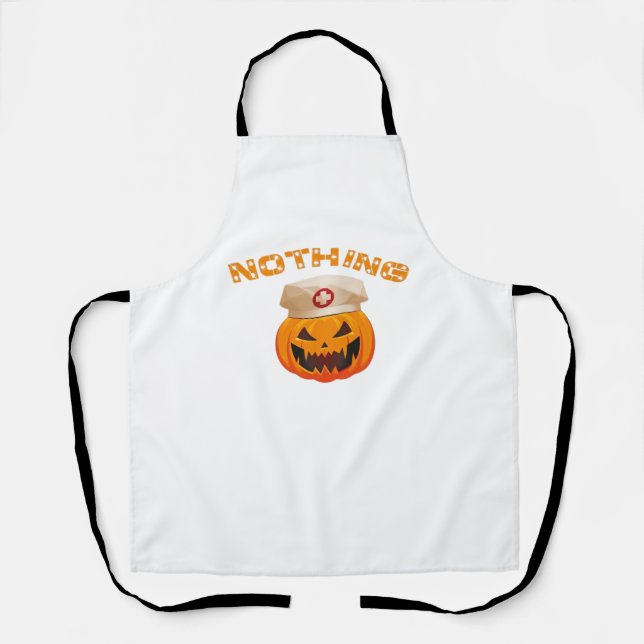 Nothing Can Scare A Nurse, Halloween Spooky Pumpki Apron (Front)