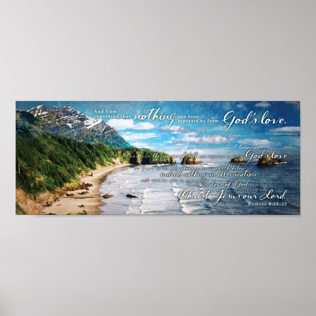Nothing Can Separate God's Love Romans Bible Verse Poster (Front)