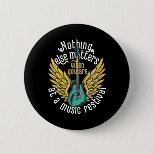 Nothing Else S - Music Festival Winged Guitar Tee 6 Cm Round Badge