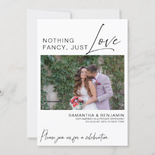 Nothing Fancy But Love Elopement Party Announcement