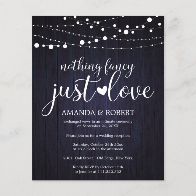 Nothing Fancy Cheap Rustic Wedding Invitations (Front)