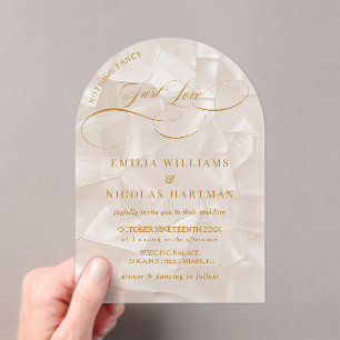 Nothing Fancy Elegant Beige Wedding Acrylic Invitations