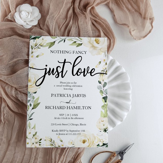 Nothing Fancy Floral Cheap Wedding Invitation   (Creator Uploaded)