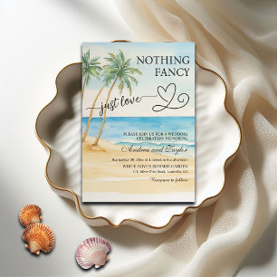 Nothing Fancy Just Love Beach and Palm Trees Invitation