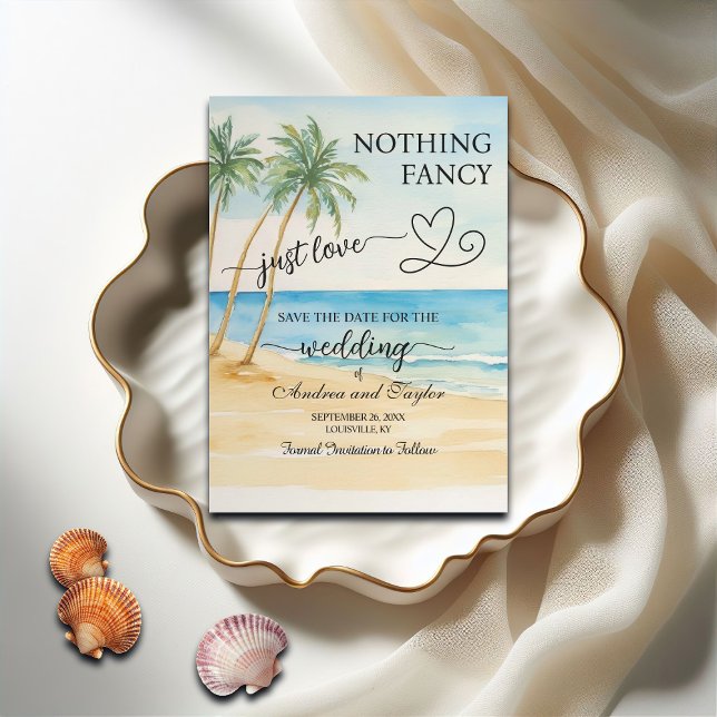 Nothing Fancy Just Love Beach and Palm Trees Save The Date (Creator Uploaded)