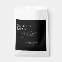 Nothing Fancy, Just Love, Black & White Favour Bag