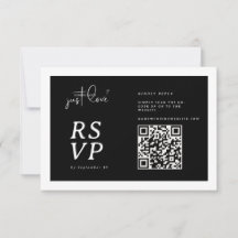 Nothing Fancy Just Love Black White QR-code RSVP 