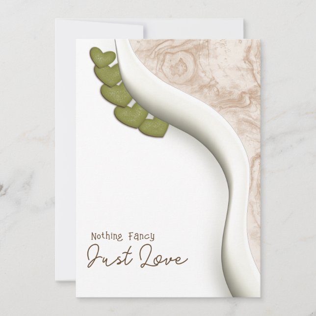 Nothing Fancy Just Love Bohemian Casual Wedding Invitation (Front)