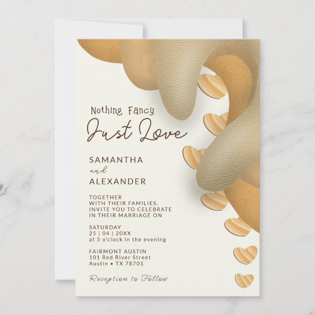 Nothing Fancy Just Love Boho Casual Wedding Invitation (Front)