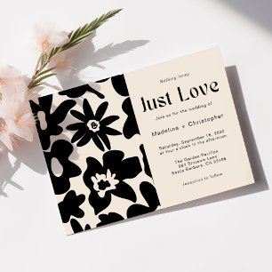 Nothing Fancy Just Love Boho Floral QR Wedding Invitation