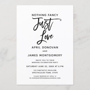 Nothing Fancy Just Love Brush Typography Invitation