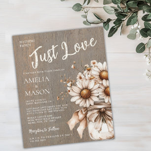 Nothing Fancy Just Love Budget Wedding Invitation