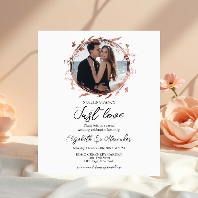 Nothing Fancy Just Love Budget Wedding Invitation (Creator Uploaded)