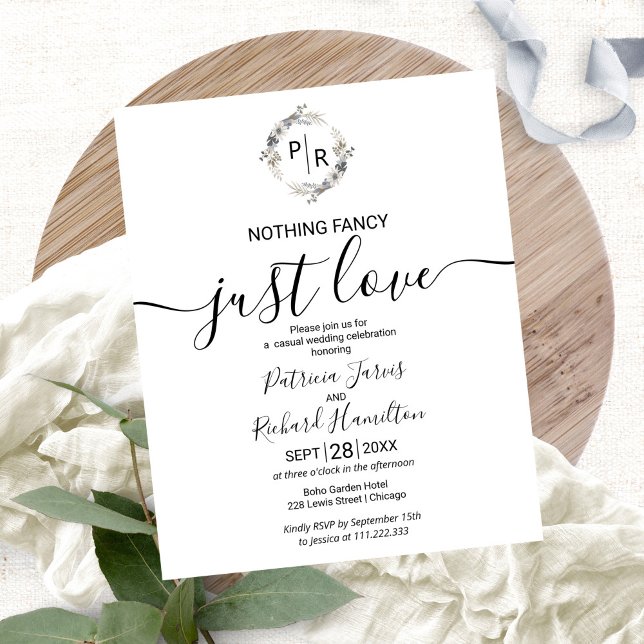 Nothing Fancy Just Love Budget Wedding Invitation (Creator Uploaded)