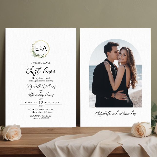 Nothing Fancy Just Love Budget Wedding Invitation (Creator Uploaded)
