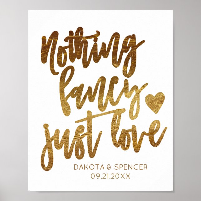 Nothing Fancy Just Love | Casual Micro Wedding Poster (Front)
