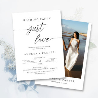 Nothing Fancy Just Love, Casual Photo Wedding Invitation