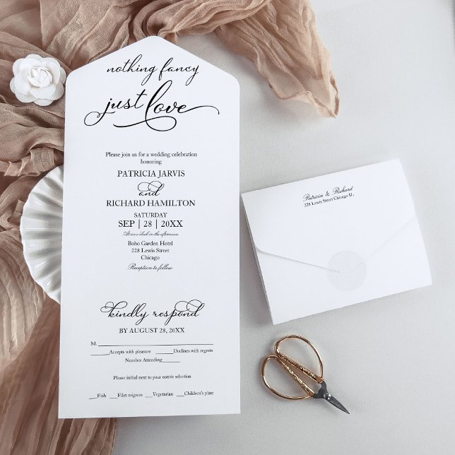 Nothing Fancy Just Love Casual Wedding  All In One Invitation (Creator Uploaded)