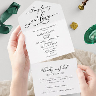 Nothing Fancy Just Love Casual Wedding  All In One Invitation