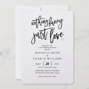 Nothing fancy just love casual Wedding Invitation