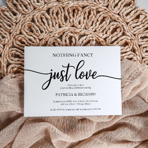 Nothing Fancy Just Love Casual Wedding Invitation