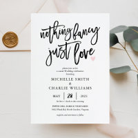 Nothing fancy just love casual Wedding Invitation