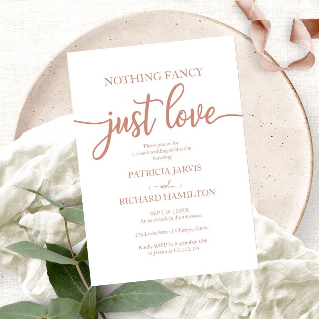 Nothing Fancy Just Love Casual Wedding Invitation (Creator Uploaded)