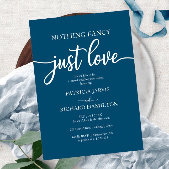 Nothing Fancy Just Love Casual Wedding Invitation (Creator Uploaded)