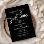 Nothing Fancy Just Love Casual Wedding Invitation<br><div class="desc">This stunning calligraphy wedding suite exudes a modern, bold, and timeless design. Our comprehensive collection provides everything you need to create a cohesive and chic atmosphere, including matching menu cards, personalized napkins, striking signs, favors, and much more. Don't hesitate to reach out via chat for personalized assistance or to discover...</div>
