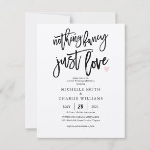 Nothing fancy just love casual Wedding Invitation