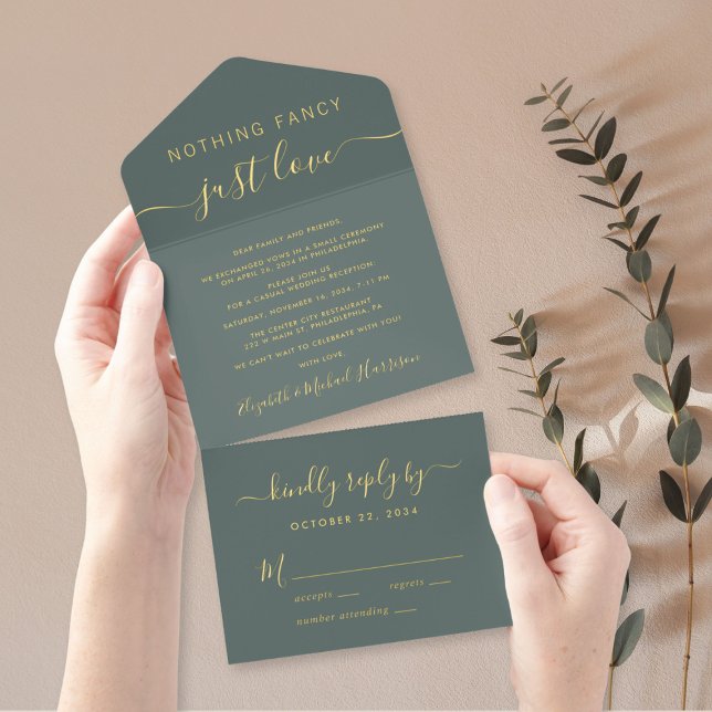 Nothing Fancy Just Love Casual Wedding Reception All In One Invitation (Creator Uploaded)