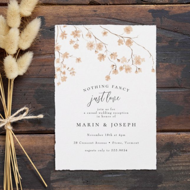 Nothing Fancy Just Love Casual Wedding Reception Invitation (Creator Uploaded)