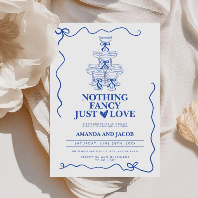 Nothing Fancy Just Love Champagne Tower Wedding Invitation (Creator Uploaded)
