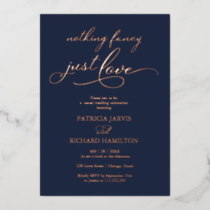 Nothing Fancy Just Love Chic Script Wedding