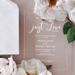 Nothing Fancy Just Love Cute Calligraphy Wedding Acrylic Invitations<br><div class="desc">Our stunning wedding invitations are easy to personalise with your details, and your guests will love them. Customise them with your information to impress everyone. If you have any special requests, please feel free to chat with us. PLEASE NOTE: For assistance on orders, shipping, product information, etc., contact Zazzle Customer...</div>