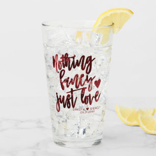 Nothing Fancy Just Love   Dark Crimson Red Wedding Glass