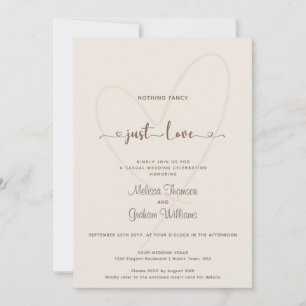 Nothing fancy Just Love desert beige wedding Invitation
