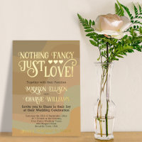 Nothing Fancy Just Love Earthtone Retro Wedding