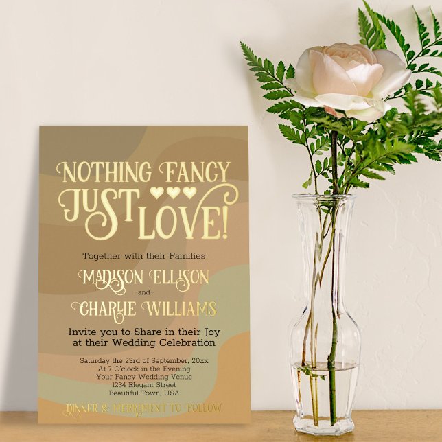 Nothing Fancy Just Love Earthtone Retro Wedding (In Situ with Rose)